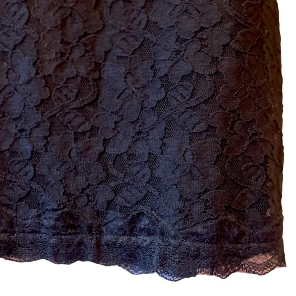 ❄️ 5/$25 Express Black Lace Overlay‎ Open Back Cocktail Dress XS - Picture 6 of 8